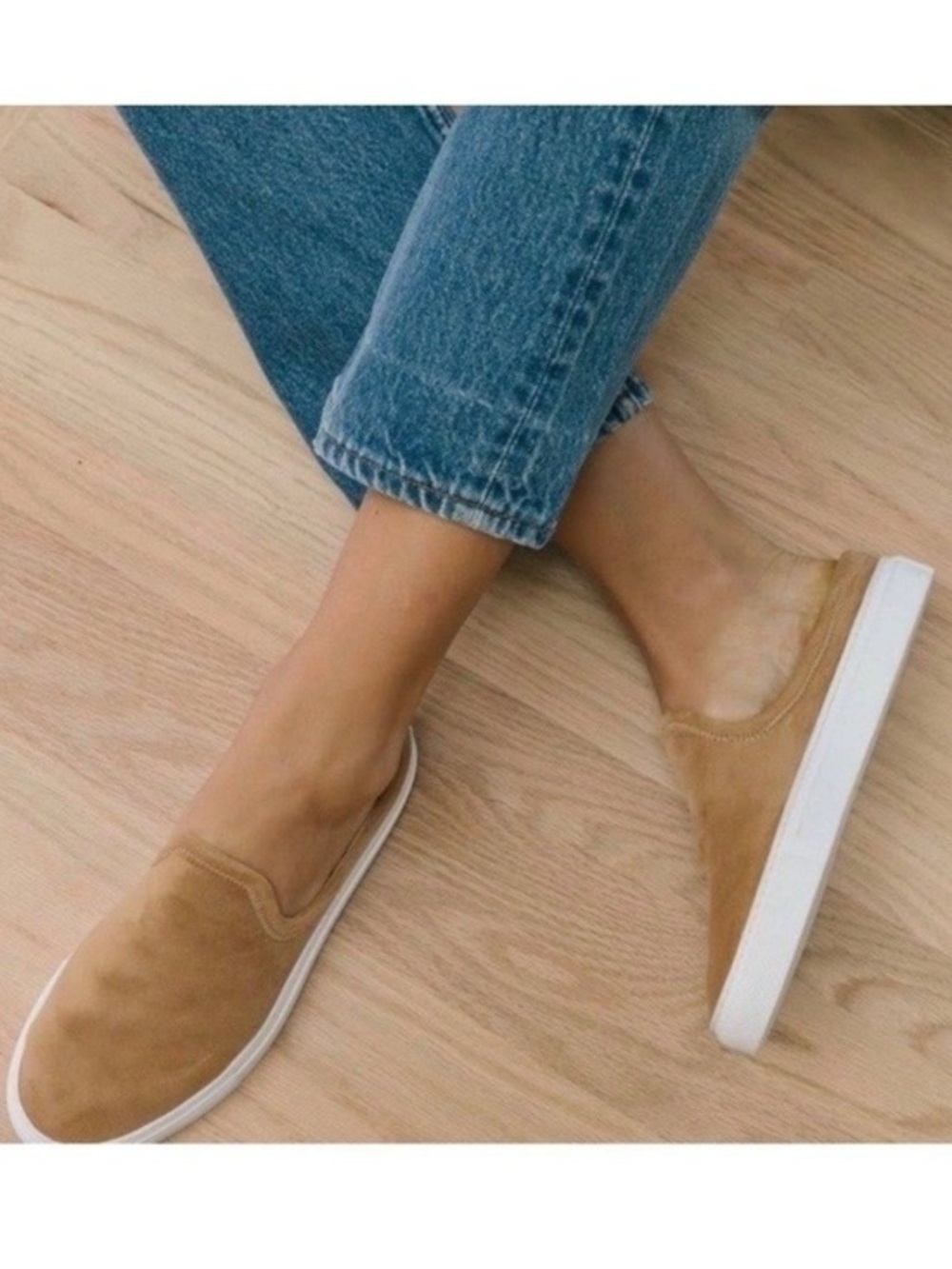 Jenni Kayne Honey Tan Suede Mule Sneakers Size 40 US 10 Slip-On